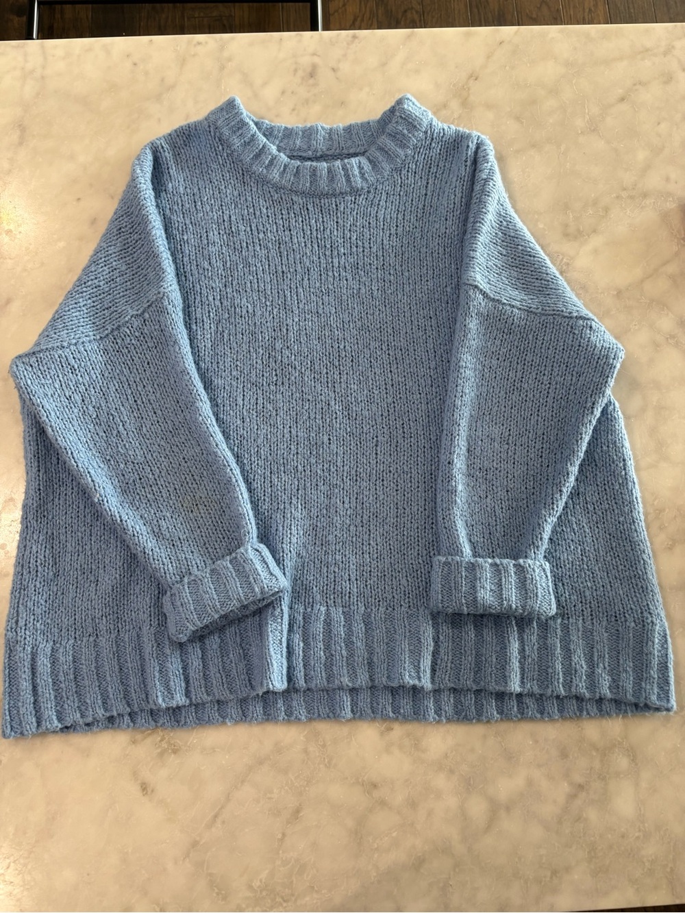 ⚡️aerie Oversized Light Blue Cozy Relaxed Crewneck Sweater
